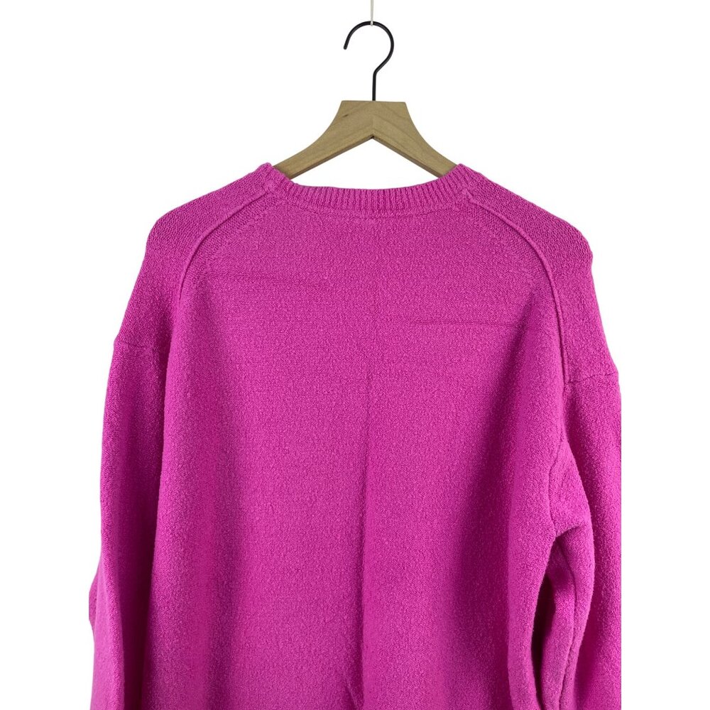 Anthropologie Daily Practice Womens Medium Oversiz Fuschia Boucle Sweater Dress - Picture 8 of 9